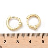 Flat Round Brass Micro Pave Clear Cubic Zirconia Hoop Earrings EJEW-Z102-37G-5