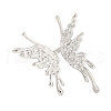 Butterfly Brass Open Cuff Ring for Women RJEW-U003-30P-2