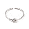Non-Tarnish Simple Knotted 304 Stainless Steel Open Cuff Ring for Women Men RJEW-Z038-06P-2