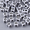 White Opaque Acrylic Beads X-MACR-R869-02O-1