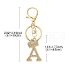 Golden Alloy Rhinestone Keychain KEYC-YW00105-01-3