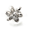Brass Micro Pave Clear Cubic Zirconia European Beads KK-V008-15P-1
