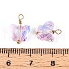 Electroplate Glass Butterfly Charms STAS-N110-12G-3