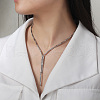 Adjustable 925 Sterling Silver Round Column Magnetic Beaded Necklaces for Women NJEW-A048-03P-4