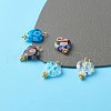 Heart Handmade Millefiori Lampwork Beads Pendant PALLOY-JF00907-3
