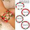 4Pcs Christmas Theme Acrylic Beads Stretch Bracelets for Women WG289FB-02-1