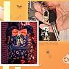 Halloween Skeleton Alloy Enamel Pendant Decoration HJEW-YW00033-01-6