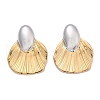 304 Stainless Steel Two Tone Fan Stud Earrings EJEW-C142-16PG-4