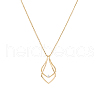 FIBLOOM 1Pc Stainless Steel Teardrop Pendant Necklaces NJEW-FI0001-61RG-1