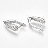 Brass Hoop Earring Findings X-KK-S350-070P-2