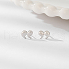 Cute 925 Sterling Silver Mini Creative Symmetrical Double Comma Stud Earrings TA3582-2