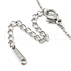 Non-Tarnish 201 Stainless Steel Moon Pendant Necklace with Cable Chains NJEW-Q317-32P-3