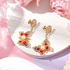 Glass Seed Beads Butterfly Stud Earrings EJEW-MZ00271-01-2