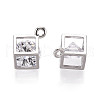 Brass Micro Pave Cubic Zirconia Charms KK-N264-02B-P-2