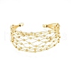 Brass Wire Wrap Open Cuff Bangle BJEW-I303-02G-1