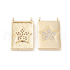 Brass Micro Pave Clear Cubic Zirconia Pendants ZIRC-L093-63G-2