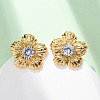 304 Stainless Steel Rhinestone Stud Earrings EJEW-R027-03G-2