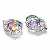 Brass Micro Pave Cubic Zirconia Pendants X-GLAA-N036-01B-2