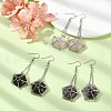 Natural & Synthetic Mixed Gemstone Round Ball Dangle Earrings EJEW-JE05553-2