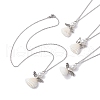 Angel Alloy and Spiral Shell Pendant Necklaces NJEW-JN04841-1