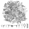 DICOSMETIC 100Pcs 10 Style  Tibetan Style Alloy Pendants TIBEP-DC0001-21-1