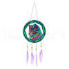 DIY Diamond Painting Web with Feather Wind Chime Kits DIAM-PW0001-223D-1