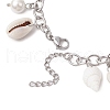 304 Stainless Steel Cable Chains Charm Bracelets BJEW-TA00585-4