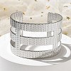 304 Stainless Steel Cuff Bnagles for Women BJEW-M045-01P-2