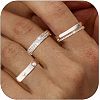 3Pcs 3 Styles Zinc Alloy Micro Pave Clear Cubic Zirconia Finger Rings FS-WG142C0-06-1