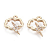 Brass Micro Pave Clear Cubic Zirconia Charms KK-T056-57G-NF-1