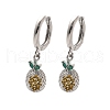 Brass Cubic Zirconia Hoop Earrings EJEW-Q015-02P-3