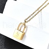 304 Stainless Steel Rolo Chain Pendant Necklaces NJEW-S444-01G-19-5