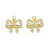Brass Micro Pave Clear Cubic Zirconia Pendants KK-K365-25G-1