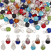 Handmade Polymer Clay Glass Rhinestone Pendants PALLOY-PH01693-1