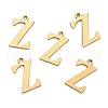 Ion Plating(IP) 304 Stainless Steel Alphabet Charms STAS-H122-Z-G-2