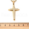 304 Stainless Steel Crystal Rhinestone Religion Cross Pendant Necklaces NJEW-H065-11G-3