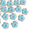 Light Gold Plated Alloy Enamel Pendants ENAM-YW0002-20C-3