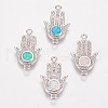 Brass Micro Pave Cubic Zirconia Links KK-E735-18P-1