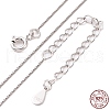Anti-Tarnish Platinum Rhodium Plated 925 Sterling Silver Chain Necklace NJEW-A011-03A-P-3