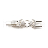 Brass Micro Pave Clear Cubic Zirconia Fold Over Clasps KK-R222-05S-1