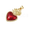 Brass Enamel Pendants KK-R230-08G-03-2