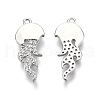 Brass Micro Pave Clear Cubic Zirconia Pnedants KK-C005-13P-1