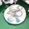 26Pcs Transparent Epoxy Resin & Transparent Acrylic & Faux Suede Tassel Keychain KEYC-JKC01202-03-1