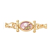 Flat Round Brass Fold Over Clasps KK-A256-01G-1