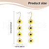 ANATTASOUL 3 Pairs 3 Colors Enamel Daisy Flower Dangle Earrings EJEW-AN0001-41-2