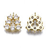 Brass Inlaid Clear Cubic Zirconia Pendants ZIRC-S069-025G-2