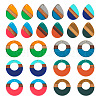 24Pcs 12 Styles Resin & Walnut Wood Pendants WOOD-TA0001-78-2