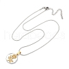 304 Stainless Steel Two Tone Pendant Necklaces for Women NJEW-S445-01C-GP-5