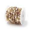 Brass Glass Bead Link Chains with ABS Imitation Pearl Beads CHS-P016-39G-05-3