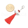 Angel Glass Pearl & MIYUKI Seed Beaded & Polycotton Tassel Pendant Decorations HJEW-MZ00198-01-3